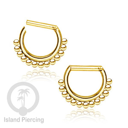 Hinged Septum Piercing Ring stainless steel tragus piercing design campur warna gold