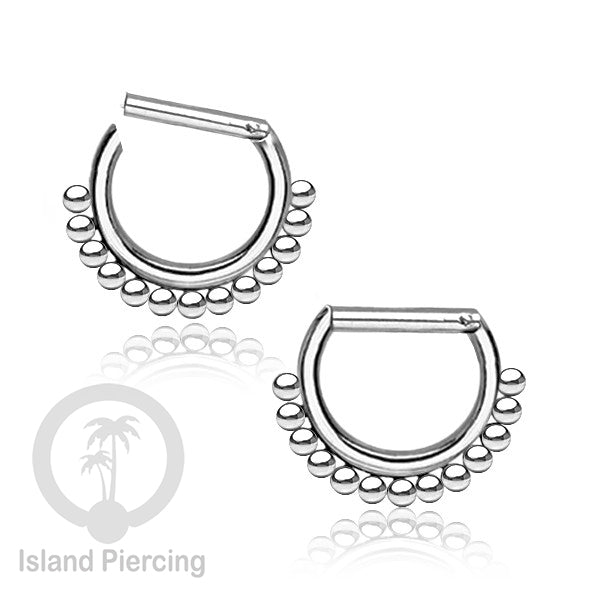 Hinged Septum Piercing Ring stainless steel tragus piercing design campur warna silver