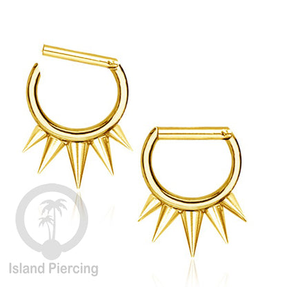 Hinged Septum Piercing Ring stainless steel tragus piercing design campur warna gold