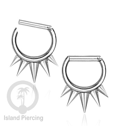 Hinged Septum Piercing Ring stainless steel tragus piercing design campur warna silver