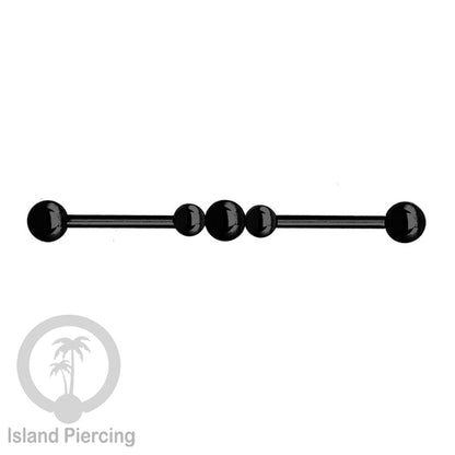 Anting Industrial Piercing stainless warna Hitam dengan banyak variasi asik
