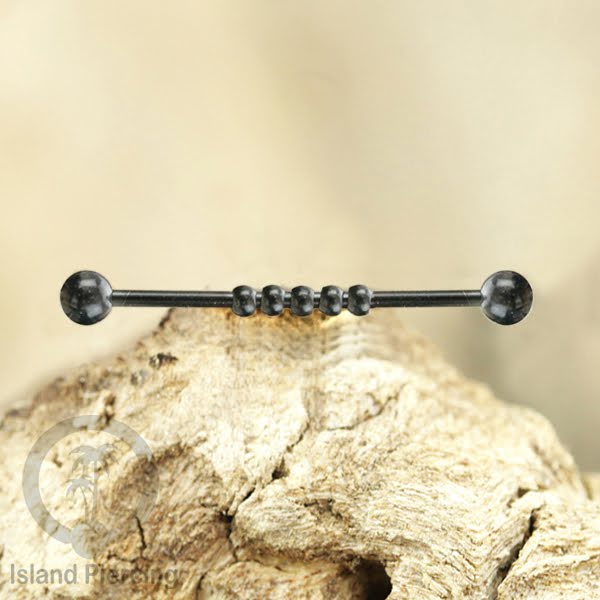 Anting Industrial Piercing stainless warna Hitam dengan banyak variasi asik