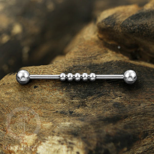 Anting Industrial Piercing stainless warna silver dengan banyak variasi asik