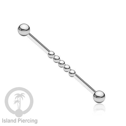 Anting Industrial Piercing stainless warna silver dengan banyak variasi asik