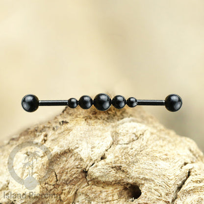 Anting Industrial Piercing stainless warna Hitam dengan banyak variasi asik