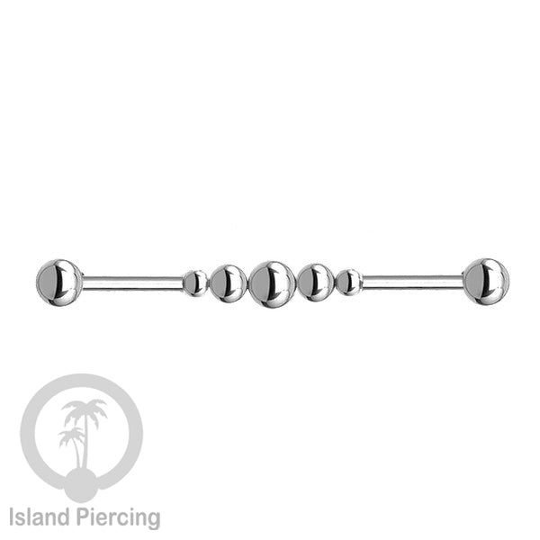 Anting Industrial Piercing stainless warna silver dengan banyak variasi asik