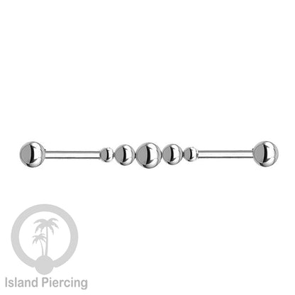Anting Industrial Piercing stainless warna silver dengan banyak variasi asik