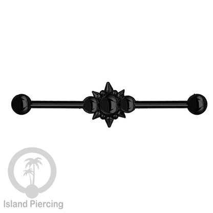 Anting Industrial Piercing stainless warna Hitam dengan banyak variasi asik