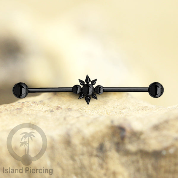 Anting Industrial Piercing stainless warna Hitam dengan banyak variasi asik