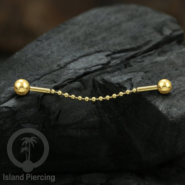 Anting Industrial Piercing stainless buat pakai Rantai biar nyaman di pakai