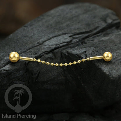 Anting Industrial Piercing stainless buat pakai Rantai biar nyaman di pakai