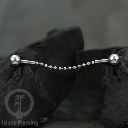 Anting Industrial Piercing stainless buat pakai Rantai biar nyaman di pakai