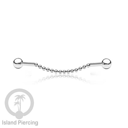 Anting Industrial Piercing stainless buat pakai Rantai biar nyaman di pakai