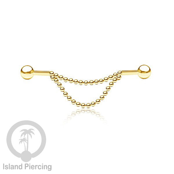 Anting Industrial Piercing stainless buat pakai Rantai biar nyaman di pakai