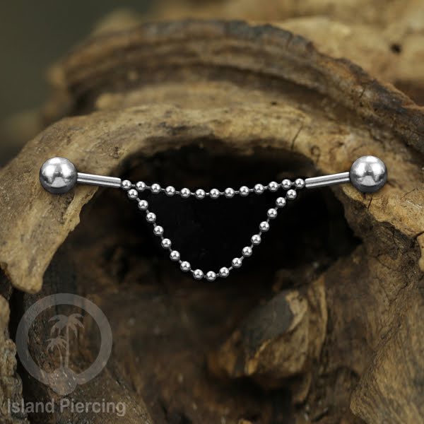 Anting Industrial Piercing stainless buat pakai Rantai biar nyaman di pakai