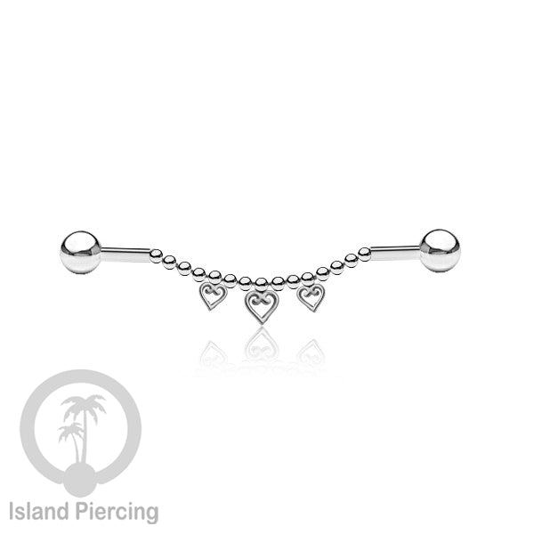 Anting Industrial Piercing stainless warna silver buat dari Rantai yang nyaman