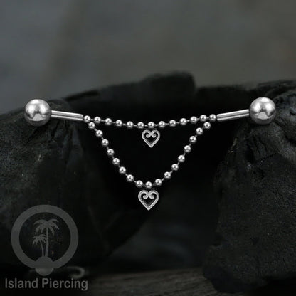 Anting Industrial Piercing stainless warna silver buat dari Rantai yang nyaman
