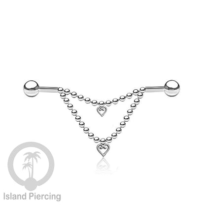Anting Industrial Piercing stainless warna silver buat dari Rantai yang nyaman