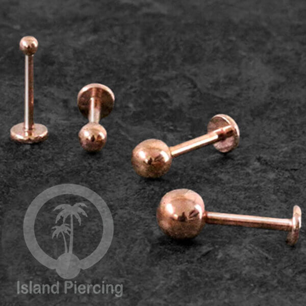 Anting Tindik Labret Bola Stainless warna Rose Gold, Tragus, Daith &amp; Helix Piercing