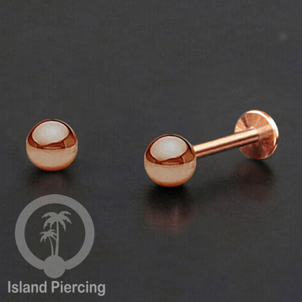 Anting Tindik Labret Bola Stainless warna Rose Gold, Tragus, Daith &amp; Helix Piercing