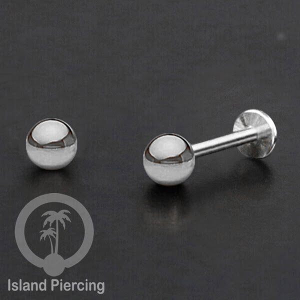 Anting Tindik Labret Bola Stainless warna Silver, Tragus, Daith &amp; Helix Piercing