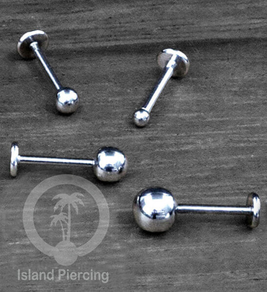 Anting Tindik Labret Bola Stainless warna Silver, Tragus, Daith &amp; Helix Piercing