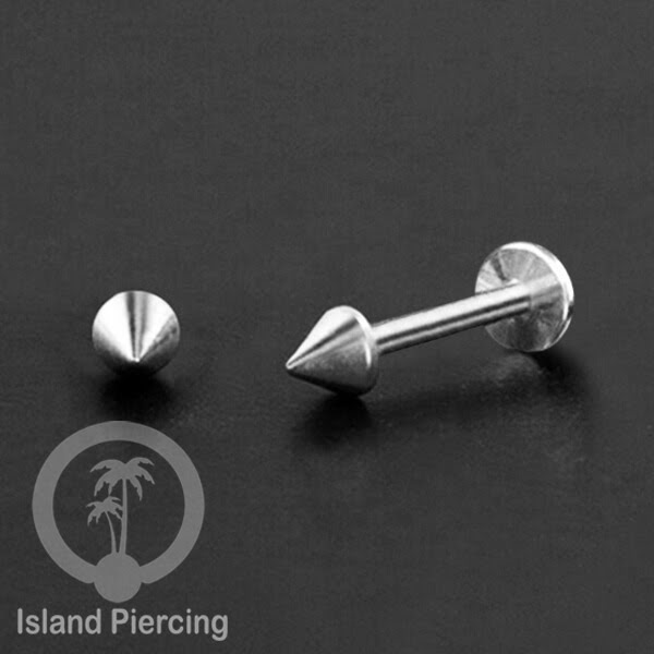 Anting Piercing Labret Spike Baja Stainless warna Gold Silver &amp; Hitam Tindik Tragus Body Jewelry