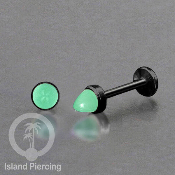 Tindik Labret Telinga Stainless warna Hitam, Helix &amp; Tragus Piercing dengan monte peluru berwarna