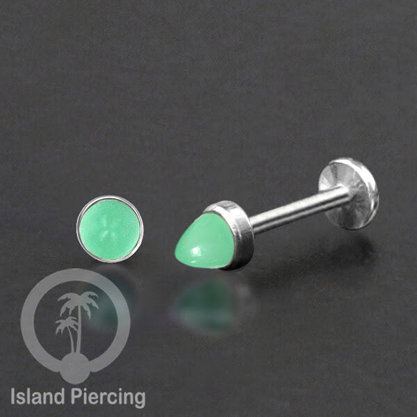 Tindik Labret Telinga Baja Stainless 316L, Helix &amp; Tragus Piercing dengan monte peluru berwarna