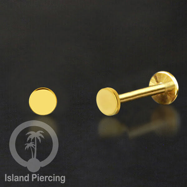 Labret piercing datar PVD warna Gold &amp; Rose gold stainless steel tragus piercing
