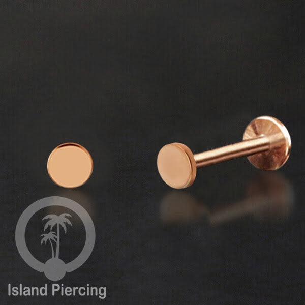 Labret piercing datar PVD warna Gold &amp; Rose gold stainless steel tragus piercing