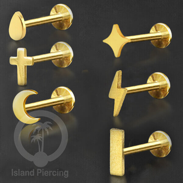 Anting Tindik Labret aneka model warna Gold, Tragus, Daith &amp; Helix Piercing Jewelry