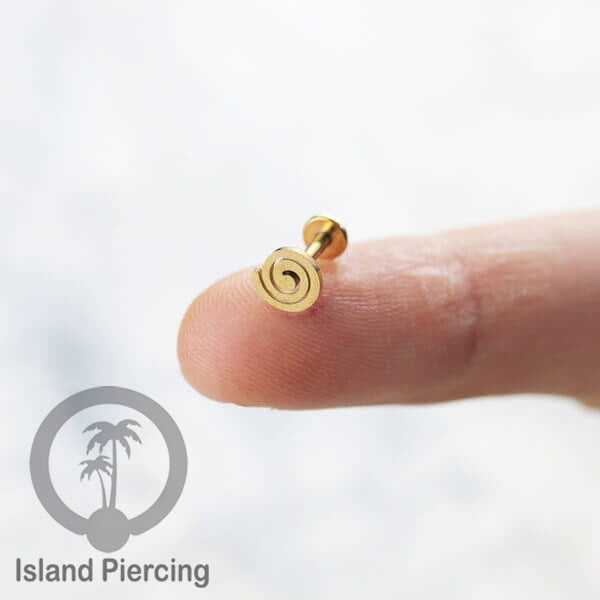 Labret Jewelry Tindik Piercing Stainless untuk anting Helix, Tragus dan Tindik bibir warna gold