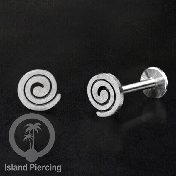 Labret Jewelry Tindik Piercing Stainless untuk anting Helix, Tragus dan Tindik bibir warna silver