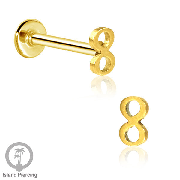 Labret Jewelry Tindik Piercing Stainless untuk anting Helix, Tragus dan Tindik bibir warna gold