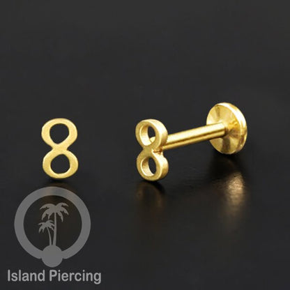 Labret Jewelry Tindik Piercing Stainless untuk anting Helix, Tragus dan Tindik bibir warna gold
