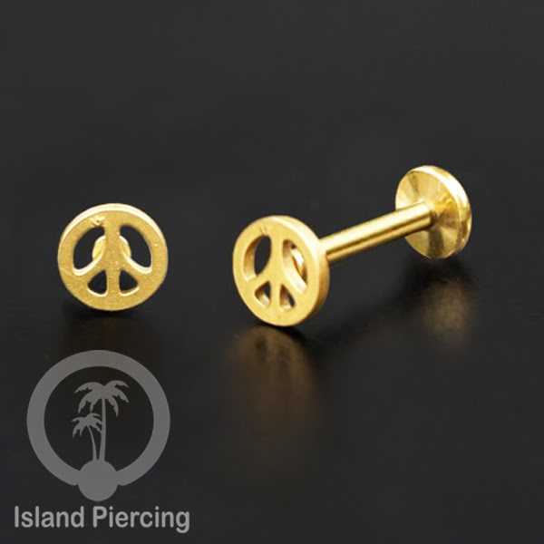 Labret Jewelry Tindik Piercing Stainless untuk anting Helix, Tragus dan Tindik bibir warna gold