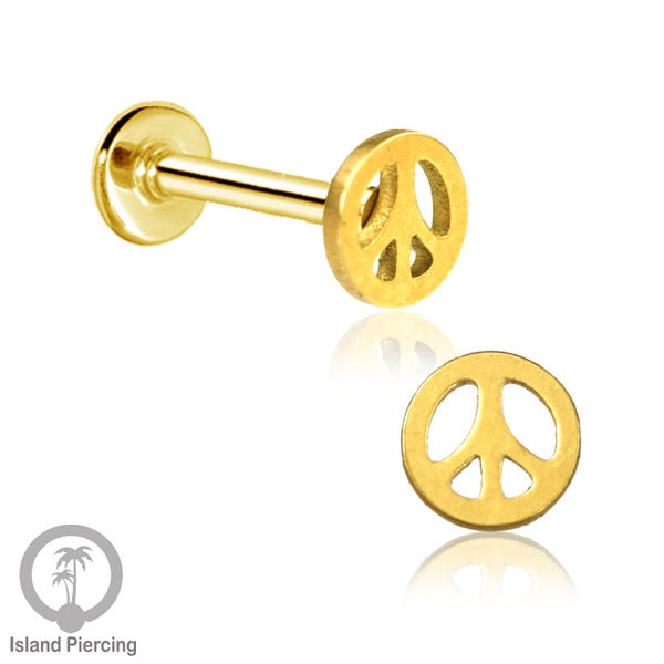 Labret Jewelry Tindik Piercing Stainless untuk anting Helix, Tragus dan Tindik bibir warna gold