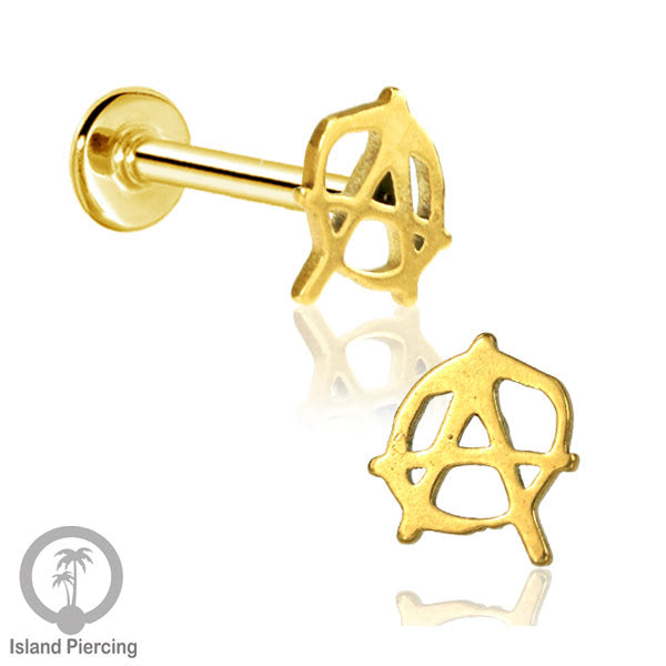 Labret Jewelry Tindik Piercing Stainless untuk anting Helix, Tragus dan Tindik bibir warna gold