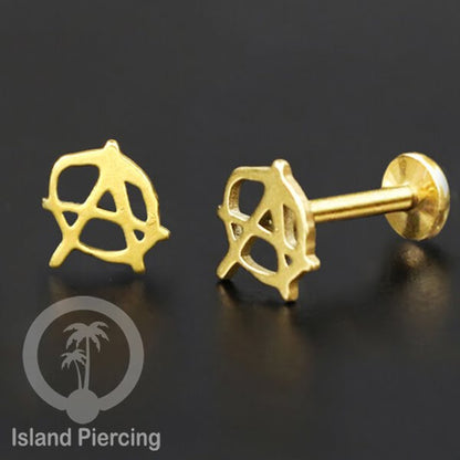 Labret Jewelry Tindik Piercing Stainless untuk anting Helix, Tragus dan Tindik bibir warna gold