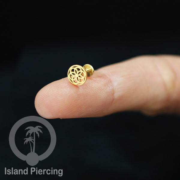 Labret Jewelry Tindik Piercing Stainless untuk anting Helix, Tragus dan Tindik bibir warna gold