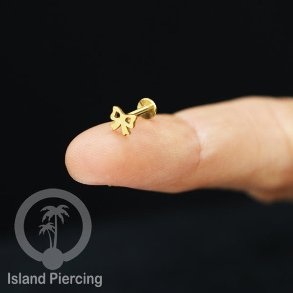 Labret Body Jewelry Tindik Piercing Stainless Helix, Tragus dan Lip warna gold