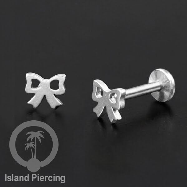 Labret Body Jewelry Tindik Piercing Stainless Helix, Tragus dan Lip warna silver