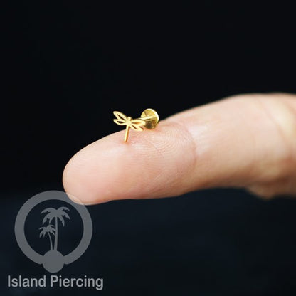 Labret Body Jewelry Tindik Piercing Stainless Helix, Tragus dan Lip warna gold