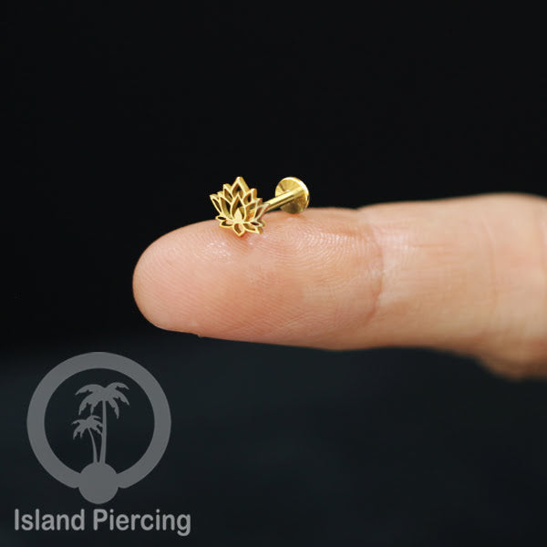 Labret Body Jewelry Tindik Piercing Stainless Helix, Tragus dan Lip warna gold