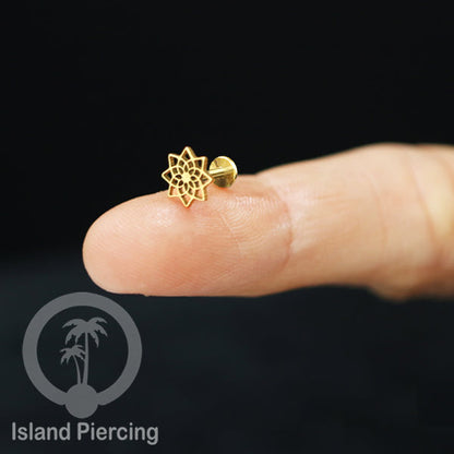 Labret Body Jewelry Tindik Piercing Stainless Helix, Tragus dan Lip warna gold