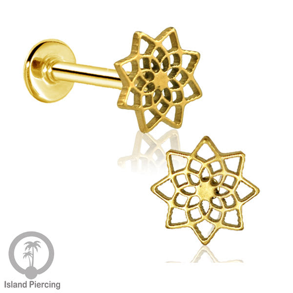 Labret Body Jewelry Tindik Piercing Stainless Helix, Tragus dan Lip warna gold