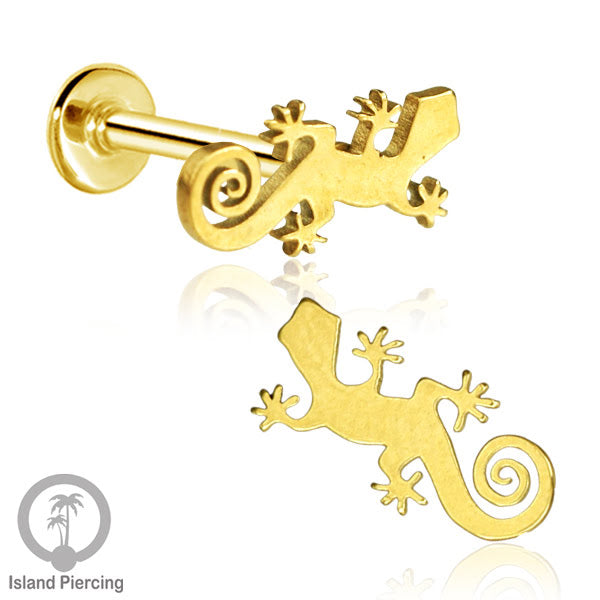 Labret Body Jewelry Tindik Piercing Stainless Helix, Tragus dan Lip warna gold