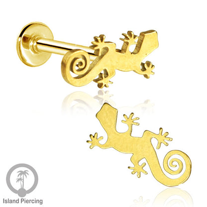 Labret Body Jewelry Tindik Piercing Stainless Helix, Tragus dan Lip warna gold