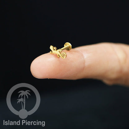 Labret Body Jewelry Tindik Piercing Stainless Helix, Tragus dan Lip warna gold